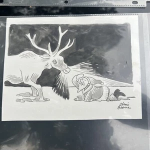 5-CHRIS BROWNE Illustration for Book Santa 🎅 Confidential Drawing Artist Proof - Picture 1 of 5