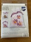 Vervaco counted herbal bags stitch kit Purple asters kit of 3 NEW