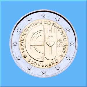 2 Euro Gedenkmünze Slowakei 2014 - 10 Jahre EU Beitritt - Mitgliedschaft - Bild 1 von 1