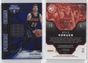 2015 Panini Totally Certified Fabric of the Game Materials Blue /49 Kyle Korver
