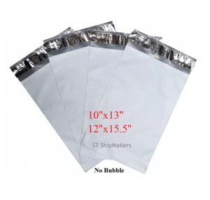 200 Combo 100 10X13 & 100 12X15.5 White Poly Mailer Self Sealing Shipping Bags - Picture 1 of 1