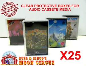 25x MUSIC CASSETTE TAPE - CLEAR FOLDING PLASTIC PROTECTIVE CASE SLEEVE (READ!) - Picture 1 of 8