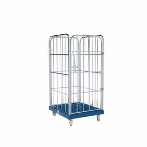 Rollbehälter Gitterwagen Metall - 4-seitig - Nutzhöhe 1.340 mm - Rollplatte Blau - Bild 1 von 1