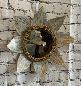 White Leaf & Rope Flame Mosaic Tile Wall Mirror 40cm x 40cm 16 Inches Handmade - Picture 1 of 7