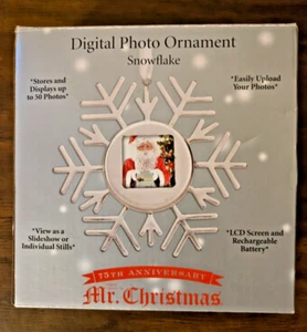 Snowflake Mr. Christmas Digital Photo Display Ornament  LCD Display Rechargeable - Picture 1 of 6