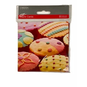 UK Greetings Blank Card Pack of 8 Cupcake - Picture 1 of 1