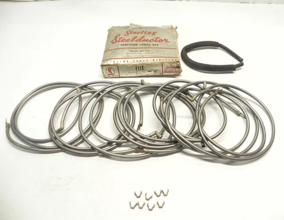 JUEGO DE CABLES DE ENCENDIDO CONDUCTOR DE ACERO ESTERLINA FORD V8 1932-1939 NORS Foto 1 de 4