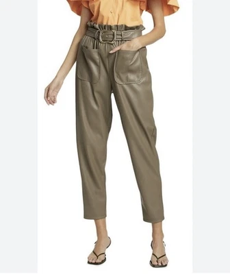 Jonathan Simkhai Renata Vegano Cuero Bolsa de Papel Cintura Pantalones Talla S Nuevo con Etiquetas Foto 1 de 4