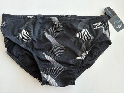 Men’s SPEEDO Endurance Black/White Design  Swim Briefs  - Size 38 - NWT - Image 1 of 4