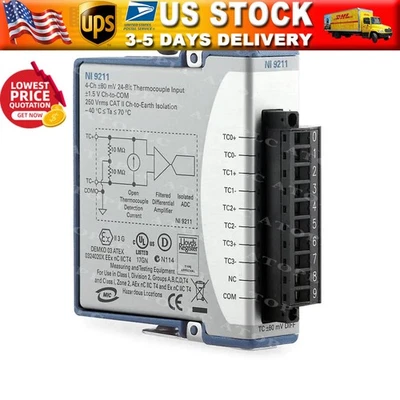 US Free TAX NEW NI NI-9211 NI9211 C Series Temperature Input. - Image 1 of 4