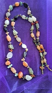 80er Vintage Halbedelsteine, Achat, Jade usw Boho Mehrfarbig... - Bild 1 von 8