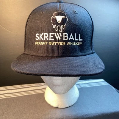 Sombrero de camionero Screwball mantequilla de maní whisky negro con logotipo de oveja, ajustable Foto 1 de 4
