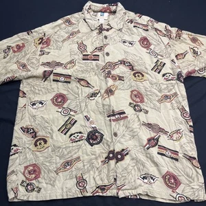 Kahala Hawaiian Shirt Rayon Cigars Short Sleeve Beach Luau Aloha beach Large L - Picture 1 of 16