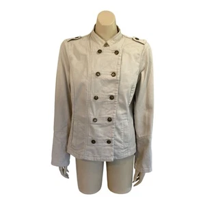 Sussan Jacket Sz 14 Military Style Double Button Stretch Cotton Drill Pkts Beige - Picture 1 of 14