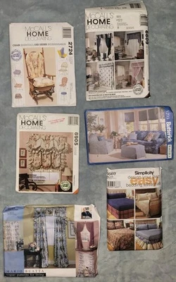 Vtg Lot McCall's Pattern Home Decorating Chair Cushions Curtains Covers Bedding - Image 1 of 4