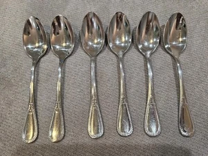 6er Set schöne Vintage Fortessa Savoy 18/10 schwere Edelstahl Teelöffel - Bild 1 von 4