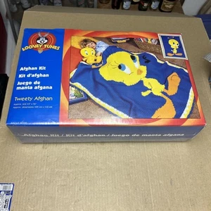 Looney Tunes 1999 Tweety Afghan Blanket Yarn Kit AK100 43" x 56" USA Warner Bros - Picture 1 of 14