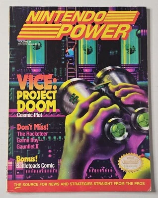 Revista Nintendo Power con póster mayo 1991 volumen volumen 24 Vice Project Doom Foto 1 de 4