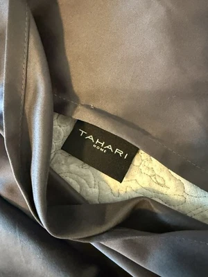 Tahari Beautiful Dark Gray Charcoal King Sized Duvet Coverlette + King Sham - Image 1 of 3