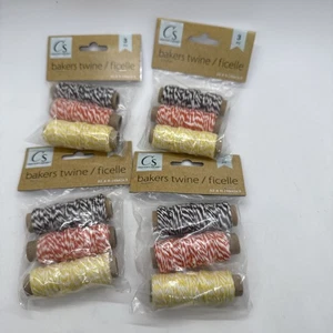 Lot Of 4 Crafter's Square BAKERS TWINE Craft String (3 Colors 32.8 Ft. Each/pk) - Picture 1 of 5