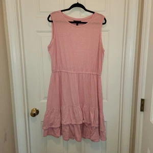 Lane Bryant Pink Womens Plus Size Ruffle Above-knee Mini Dress Size 14/16 A-line - Picture 1 of 5