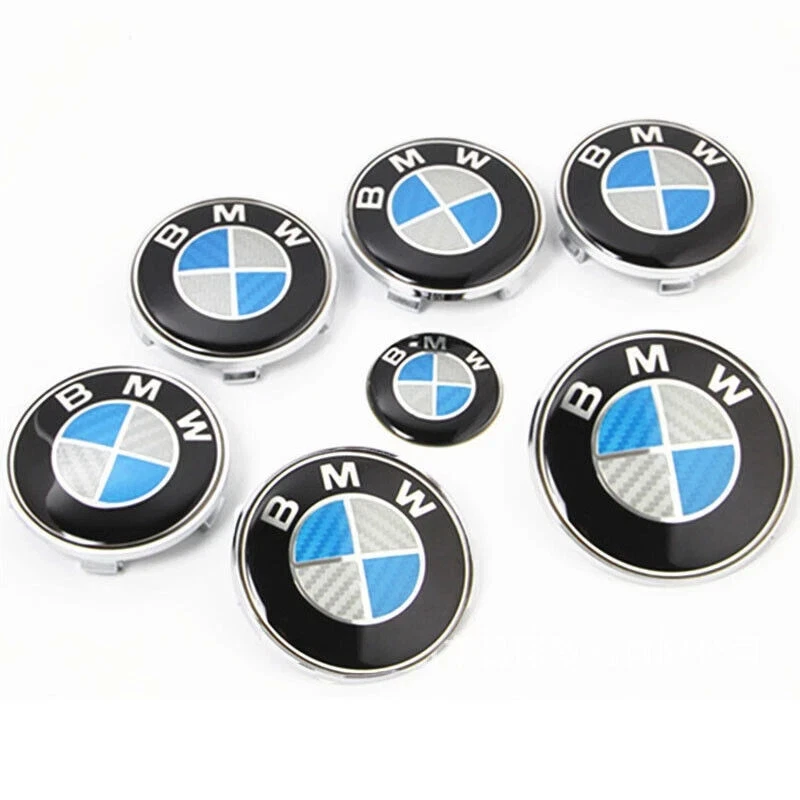 Juego de insignias emblema volante tapacubos 7 piezas 82+74 mm 68 mm 45 mm para tapacubos B-M-W Foto 1 de 2