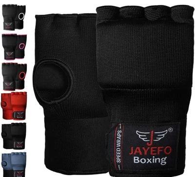 Guantes interiores acolchados Jayefo para boxeo - Envolturas elásticas para manos con L/X-L, NEGROS  Foto 1 de 3