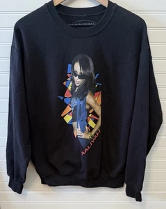 Vintage Y2K Aaliyah R&B Solo Singer schwarzes Sweatshirt mit Rundhalsausschnitt Größe Small - Bild 1 von 6