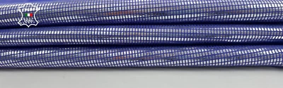 METALLIC SILVER SQUARES PRINT ON PURPLE Soft Goatskin leather 3sqf 0.7mm #C1168 - Image 1 of 4
