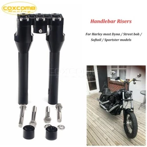 1-1/2" Top Clamp Handlebar Riser 10" 11" Tall for Harley Dyna Softail Street Bob - Picture 1 of 9
