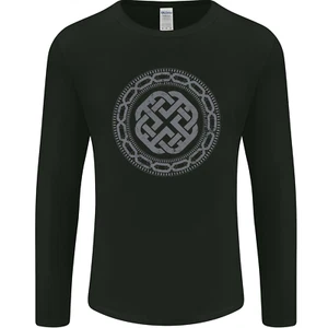 Viking Símbolo Nórdico Mitología Gris Gimnasio Manga Larga para Hombre Camiseta - Imagen 1 de 3