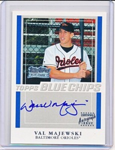 VAL MAJEWSKI 2003 TOPPS BLUE CHIPS ON CARD AUTOGRAPH AUTO RC (ORIOLES)
