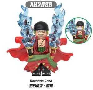 2 inch Custom One Piece Roronoa Zoro Minifigure with 3 swords with Blue swirls - Picture 1 of 2