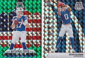 2024 Mosaik Keon Coleman Silver Prizm und Josh Allen Green Mosaic National Pride - Bild 1 von 2