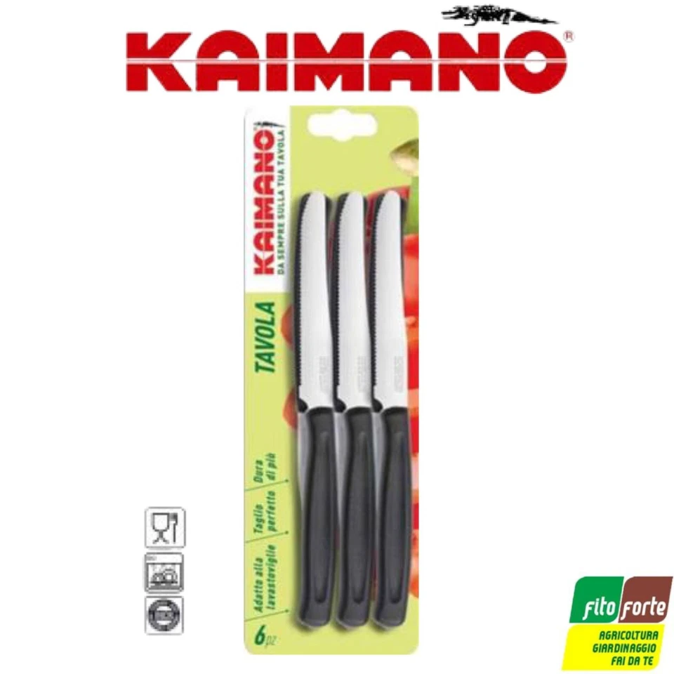 Kaimano Acc0578 coltelli da Tavola acciaio inossidabile Nero 6 Unità