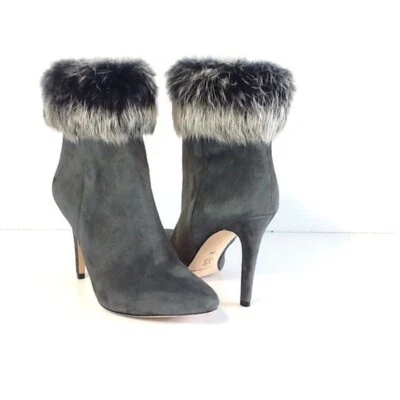 Antonio Melani Kylan Suede Fur Trimmed Ankle Booties Size 7.5 M - Image 1 of 4