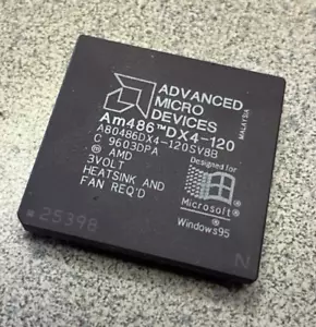 Vintage AMD AM486 DX4-120 CPU gold A80486DX4-120SV8B, ship today - Picture 1 of 2