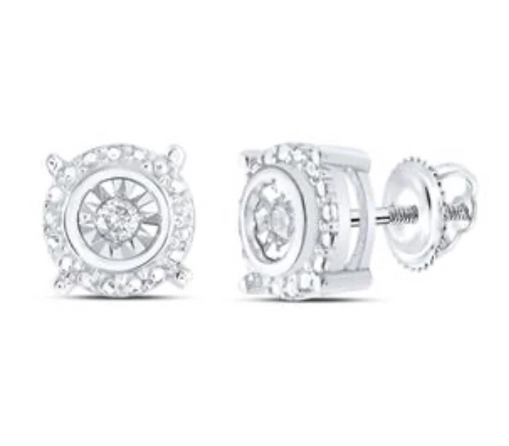 Sterling Silver 1/20ct Round Diamond Stud Earrings - Image 1 of 1