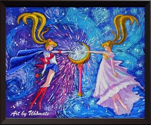 Pretty Soldier Sailor Moon Starry Night Poster Art Print Nursery Wall Decor A103 - Picture 1 of 2