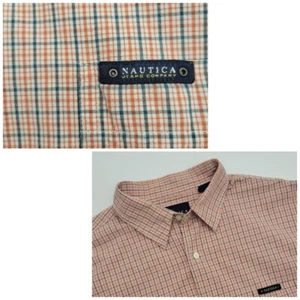 Nautica Short Sleeve Button Down Mens Plaid Shirt Sz XL - Picture 1 of 9