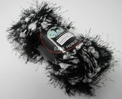 Dark Horse BLISS Eyelash Balls 501 Black White  Nubs Yarn - Image 1 of 2