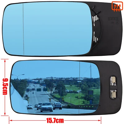 2x Espejo retrovisor exterior derecho izquierdo bmw serie 3 e46 serie 5,e39 convexo azul calefactable - Imagen 1 de 4