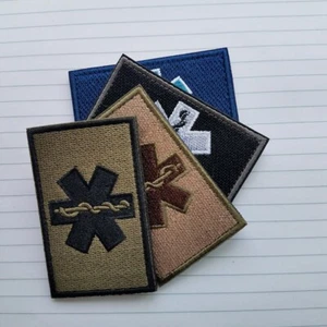 4pcs PARAMEDIC Medic First Aid EMT EMS STAR of LIFE Hook Loop Patch Army Badge*K - Imagen 1 de 4
