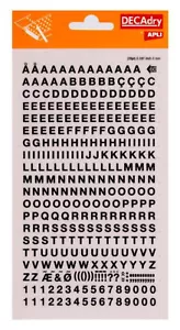 Lettres alphabet et Chiffres Transfert Noir 5mm Police simple - Imagen 1 de 1