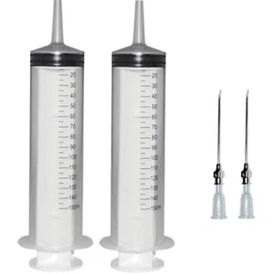 2 Stück 150ml Hydroponik Präzisions Spritzen mit 16G Dosiernadel für Vielseit... - Bild 1 von 2