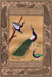 Elegant Peacock l Handmade painting l Aesthetic l Vintage paper - Picture 1 of 2