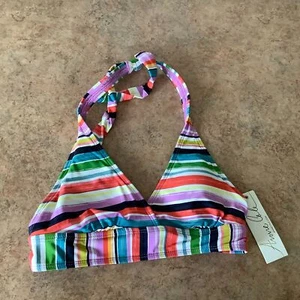 Swim Clearance Nwt Anne Cole striped halter bikini top size XS - Picture 1 of 5