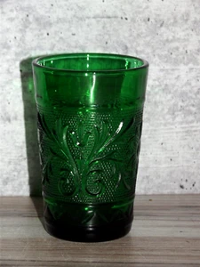 Vintage Anchor Hocking Sandwich Forest Green Oatmeal 5 oz Juice Glass B66 - Picture 1 of 1