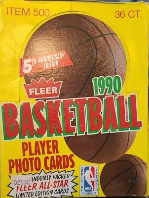 Caja de cera de baloncesto Fleer 1990 sin abrir de estuche 36 paquetes Michael Jordan Foto 1 de 2