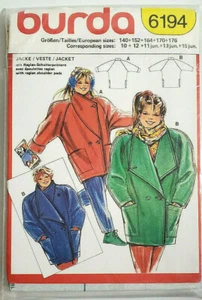 Burda Coat Pattern #6194 Uncut - Picture 1 of 2
